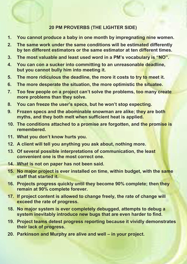 project management proverbs